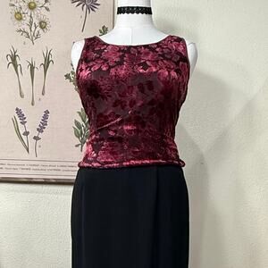 90s Y2k Floral Velvet Burnout Sleeveless Top Whimsigoth Romantic Goth Witchy M L